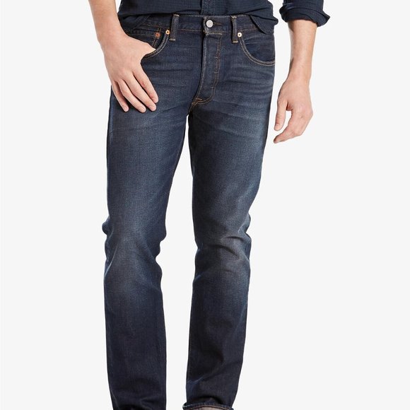 Levi's 501 Straight Button Fly Jeans Medium Wash - Picture 1 of 11